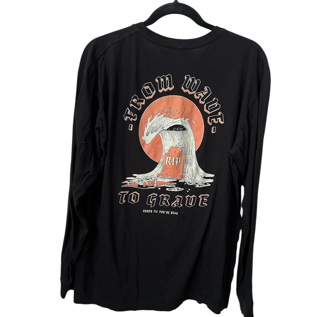Men’s Long Sleeve Surf T-Shirt Large Black